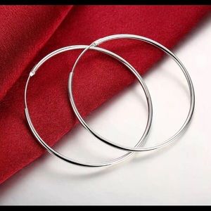 925 Sterling silver hoops approximately 2”